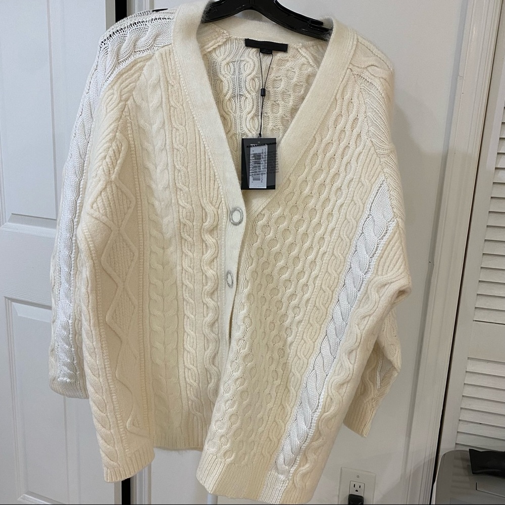 Alexander Wang two color wool sweater Ivory